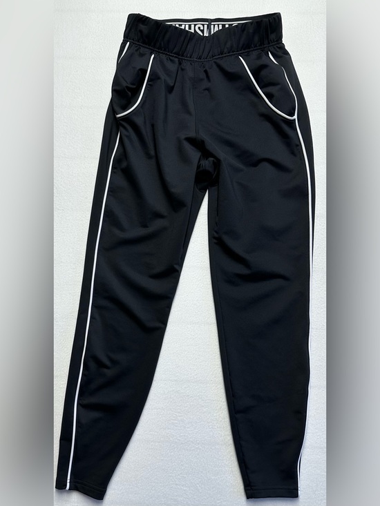 Gymshark Pants - Gymshark Women’s Small Black Slim Fit Track Pants White Piping Athletic